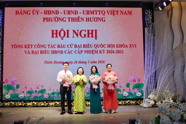 Phường Thiên Hương tổng kết công tác bầu cử đại biểu Quốc hội khóa XVI và đại biểu HĐND các cấp