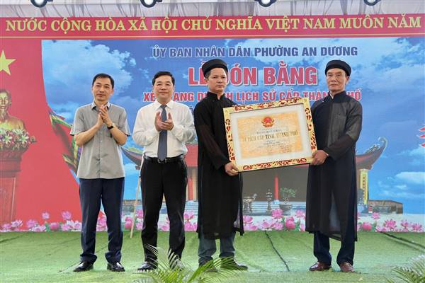 Đình Nông Xá, phường An Dương đón nhận Bằng xếp hạng Di tích lịch sử cấp thành phố