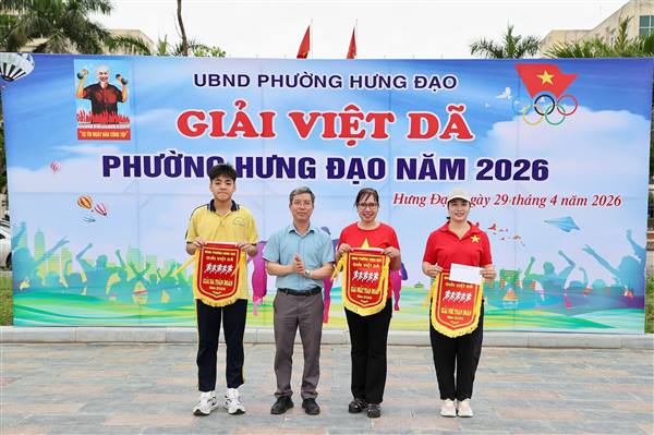 Gần 500 vận động viên tham gia giải chạy Việt dã phường Hưng Đạo năm 2026