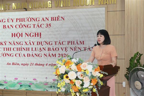 Phường An Biên tập huấn kỹ năng xây dựng tác phẩm tham dự Cuộc thi chính luận bảo vệ nền tảng tư tưởng của Đảng năm 2026