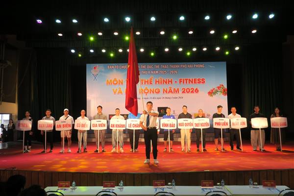 Gần 100 vận động viên tham gia môn thi Thể hình - Fitness và mở rộng năm 2026 tại thành phố Hải Phòng