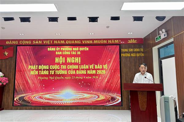 Phường Ngô Quyền phát động Cuộc thi chính luận về bảo vệ nền tảng tư tưởng của Đảng và thông tin thời sự tháng 4/2026