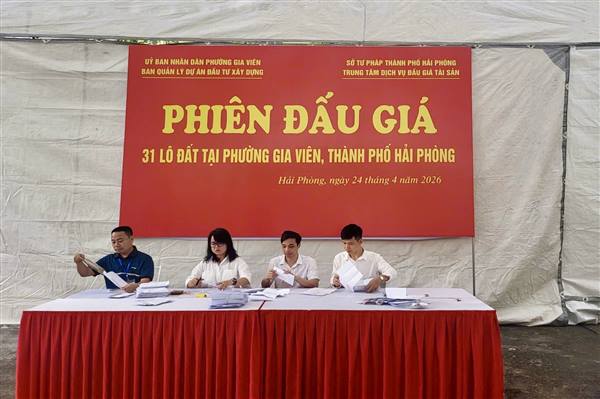 Phường Gia Viên đấu giá thành công 66 thửa đất, thu nộp ngân sách hơn 738 tỷ đồng