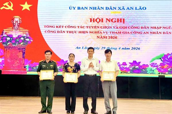 Xã An Lão tổng kết công tác tuyển quân năm 2026, khen thưởng nhiều tập thể và cá nhân tiêu biểu