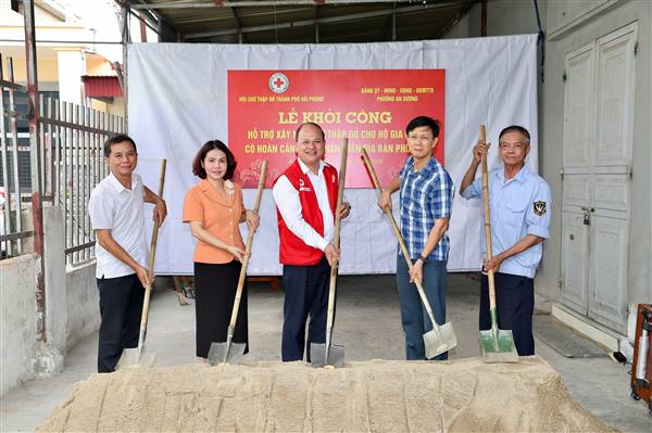 Khởi công xây dựng Nhà Chữ thập đỏ cho gia đình có hoàn cảnh khó khăn tại phường An Dương
