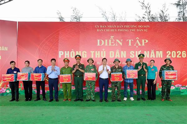 Phường Đồ Sơn tổ chức diễn tập phòng thủ dân sự phường năm 2026