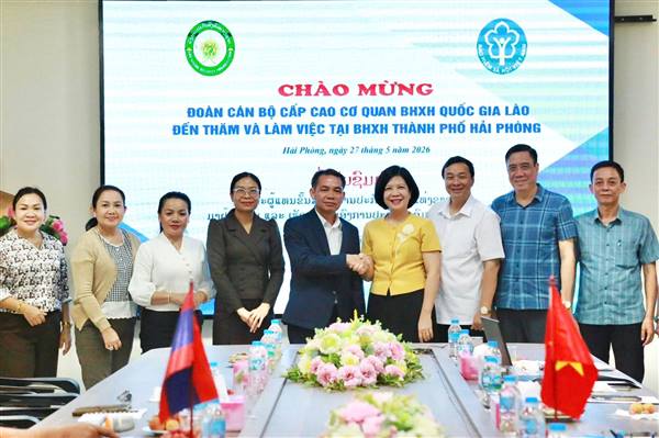 Bảo hiểm xã hội thành phố Hải Phòng tiếp và làm việc với Đoàn cán bộ cấp cao Cơ quan Bảo hiểm xã hội quốc gia Lào