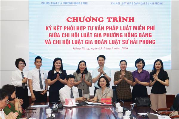 Ký kết phối hợp tư vấn pháp luật miễn phí cho Nhân dân phường Hồng Bàng
