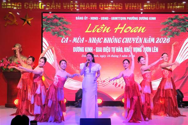Sôi nổi liên hoan Ca - Múa - Nhạc không chuyên phường Dương Kinh năm 2026
