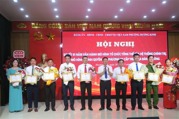 Phường Dương Kinh sơ kết 01 năm vận hành mô hình tổ chức tổng thể của hệ thống chính trị, mô hình chính quyền địa phương 02 cấp