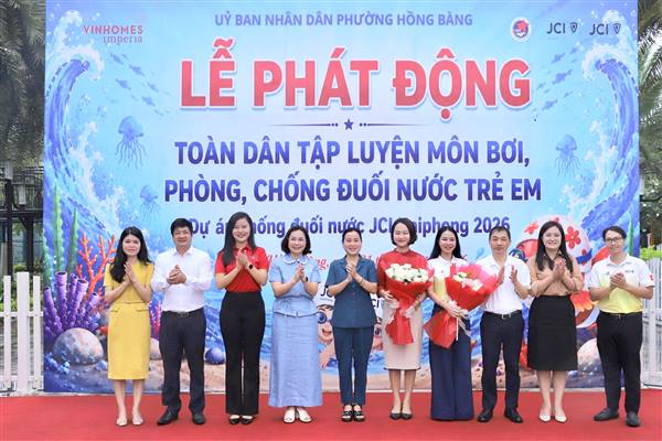 Phường Hồng Bàng phát động toàn dân tập luyện môn bơi, phòng, chống đuối nước trẻ em năm 2026