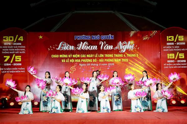 Phường Ngô Quyền sôi nổi Liên hoan văn nghệ chào mừng Lễ hội Hoa Phượng Đỏ - Hải Phòng 2026