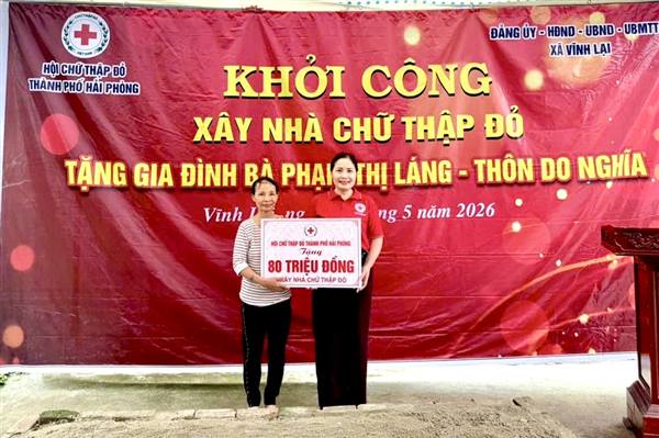 Khởi công 8 căn nhà Chữ thập đỏ hỗ trợ các hộ có hoàn cảnh đặc biệt khó khăn
