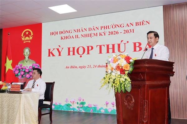HĐND phường An Biên khai mạc Kỳ họp thứ 3 - kỳ họp thường lệ giữa năm 2026