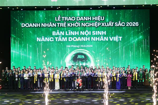 Trao danh hiệu cho 87 Doanh nhân trẻ khởi nghiệp xuất sắc năm 2026 “Bản lĩnh nội sinh - Nâng tầm doanh nhân Việt”