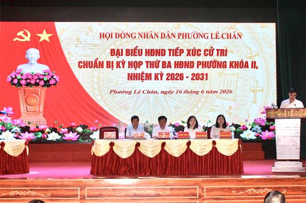 HĐND phường Lê Chân tiếp xúc cử tri chuẩn bị Kỳ họp thứ Ba, khóa II, nhiệm kỳ 2026 - 2031