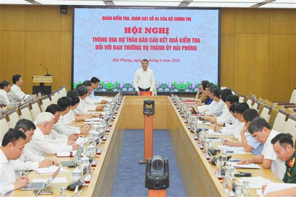 Thủ tướng Chính phủ Lê Minh Hưng chủ trì Hội nghị thông qua Dự thảo báo cáo kết quả kiểm tra đối với Ban Thường vụ Thành ủy Hải Phòng