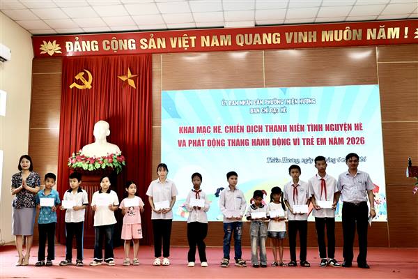 Phường Thiên Hương khai mạc các hoạt động hè và phát động Tháng hành động vì trẻ em 2026