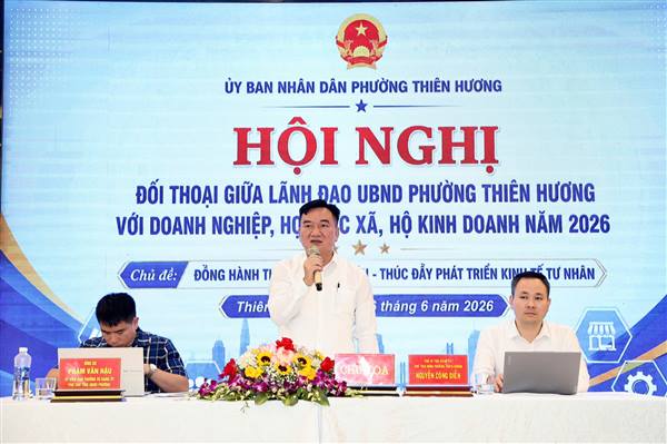 Phường Thiên Hương đối thoại, tháo gỡ khó khăn cho các doanh nghiệp, hộ kinh doanh