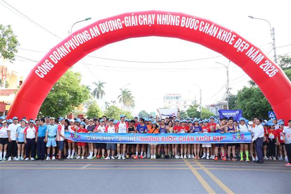 Gần 2.000 vận động viên tham gia hội thao chào mừng Kỷ niệm 97 năm Ngày thành lập Công đoàn Việt Nam tại phường An Dương
