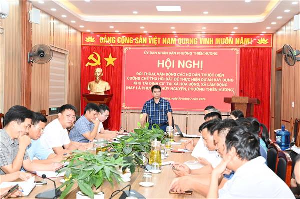 Phường Thiên Hương đối thoại, vận động các hộ dân bàn giao mặt bằng thực hiện Dự án xây dựng Khu tái định cư quy mô 29,7 ha