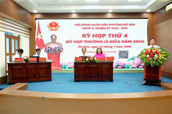 Kỳ họp thứ 4 HĐND phường Đồ Sơn khóa II quyết nghị nhiều nội dung quan trọng cho 6 tháng cuối năm 2026