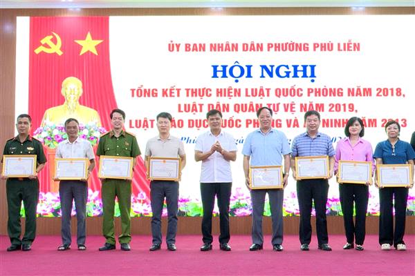 Phường Phù Liễn tổng kết thực hiện Luật Quốc phòng năm 2018, Luật Dân quân tự vệ năm 2019, Luật Giáo dục quốc phòng và an ninh năm 2013
