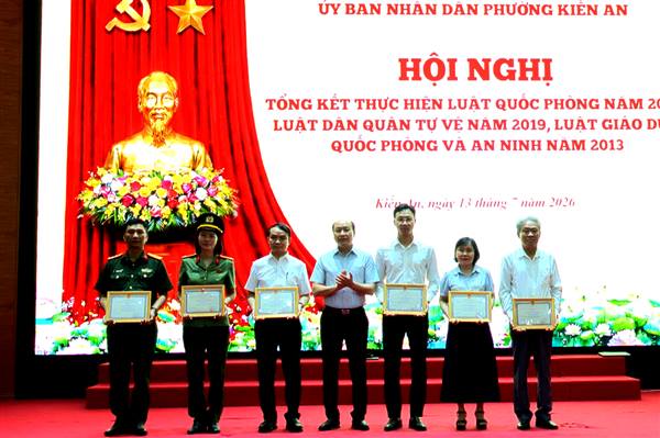 Phường Kiến An tổng kết thực hiện Luật Quốc phòng năm 2018, Luật Dân quân tự vệ năm 2019, Luật Giáo dục quốc phòng và an ninh năm 2013