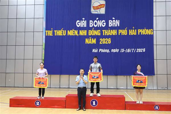 Xã Mao Điền giành Nhất toàn đoàn Giải bóng bàn trẻ, thiếu niên, nhi đồng thành phố Hải Phòng năm 2026