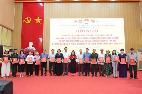 Phường Hải Dương kiện toàn tổ chức Mặt trận và các đoàn thể sau sắp xếp