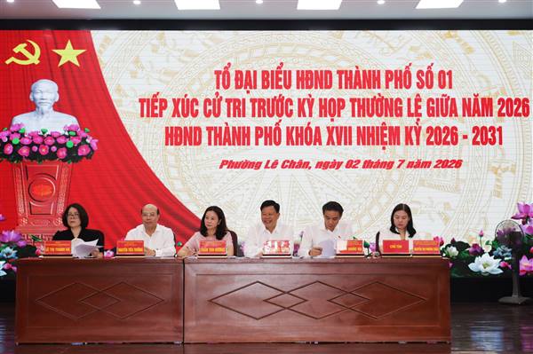 Phó Chủ tịch UBND thành phố Lê Trung Kiên tiếp xúc cử tri Phường Lê Chân và Phường An Biên chuẩn bị Kỳ họp thường lệ giữa năm 2026 