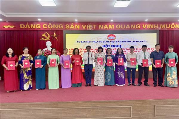 Ủy ban MTTQ Việt Nam Phường Ngô Quyền kiện toàn nhân sự các tổ chức tự quản cơ sở sau sáp nhập Tổ dân phố