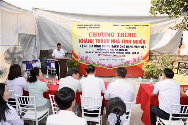 Khánh thành nhà tình nghĩa tặng gia đình thân nhân liệt sĩ tại xã Kiến Hải