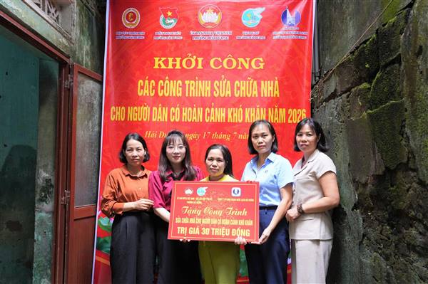 Phường Hải Dương khởi công sửa chữa 3 căn nhà Đại đoàn kết cho các hộ gia đình có hoàn cảnh khó khăn 