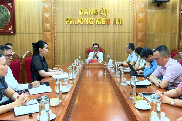Đảng ủy phường Kiến An làm việc với Cổng Thông tin điện tử thành phố, thảo luận hợp tác đẩy mạnh chuyển đổi số