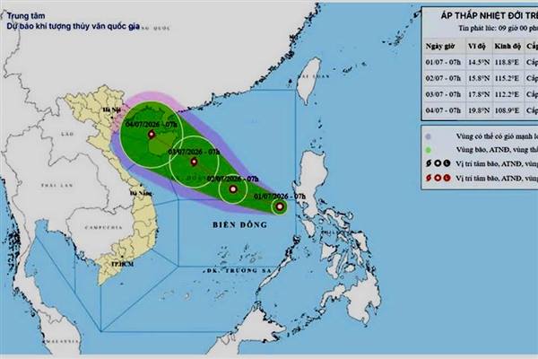 Khẩn trương, chủ động ứng phó với vùng áp thấp gần Biển Đông có khả năng mạnh lên thành bão