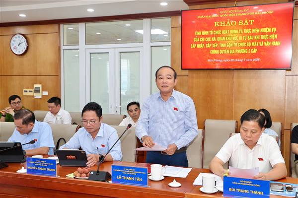 Đoàn đại biểu Quốc hội thành phố khảo sát tại Chi cục Hải quan khu vực III