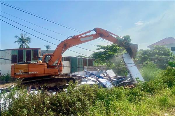 Phường Thủy Nguyên cưỡng chế thu hồi đất thực hiện Dự án tuyến đường từ Khu đô thị Bắc Sông Cấm tới đường KCN VSIP sang đảo Vũ Yên