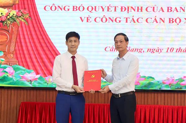 Điều động Bí thư Đảng ủy, Chủ tịch HĐND xã Trường Tân giữ chức Bí thư Đảng ủy xã Cẩm Giang