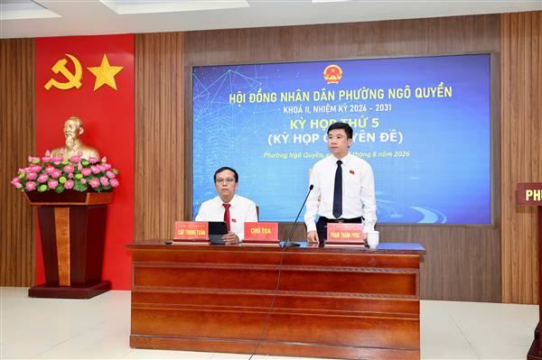 Kỳ họp thứ 5 HĐND phường Ngô Quyền thông qua nhiều nội dung quan trọng về tổ chức bộ máy và ngân sách