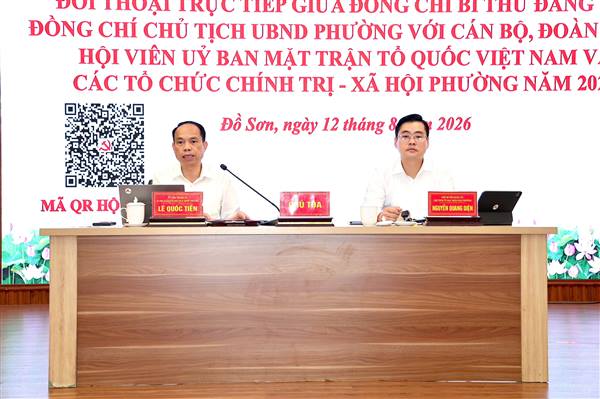 Phường Đồ Sơn đối thoại giữa lãnh đạo phường với cán bộ, đoàn viên, hội viên Ủy ban MTTQ Việt Nam và các tổ chức chính trị - xã hội
