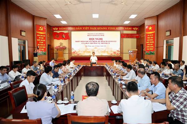Triển khai Quyết định giám sát đối với Ban Thường vụ Đảng ủy 05 xã, phường: Vĩnh Thuận, Nguyên Giáp, Chí Minh, Dương Kinh, An Hải