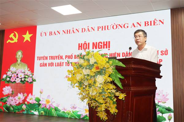 Phường An Biên tuyên truyền, phổ biến Luật Thực hiện dân chủ ở cơ sở gắn với Luật Tổ chức chính quyền địa phương 2 cấp