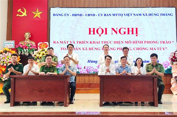 Xã Hùng Thắng ra mắt, triển khai thực hiện mô hình “Toàn dân xã Hùng Thắng phòng, chống ma túy”