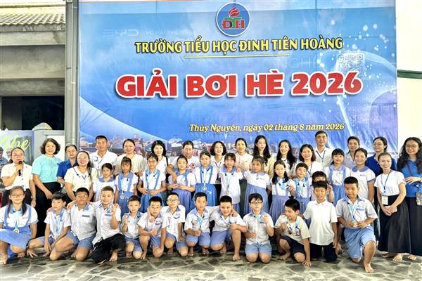 Trường Tiểu học Đinh Tiên Hoàng (phường Hồng Bàng) tăng kiến thức, kỹ năng phòng chống đuối nước cho học sinh qua Giải bơi Hè năm 2026