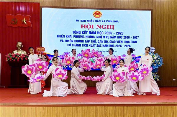 Xã Vĩnh Hòa tổng kết năm học 2025 - 2026, triển khai nhiệm vụ năm học 2026 - 2027