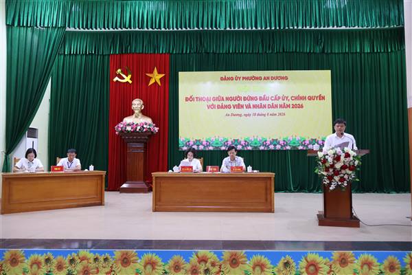 Người đứng đầu cấp ủy, chính quyền phường An Dương đối thoại với đảng viên và Nhân dân, tháo gỡ khó khăn vướng mắc tại cơ sở