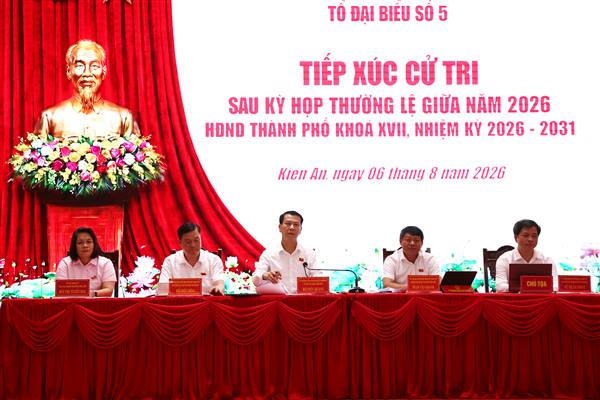 Tổ đại biểu số 5 HĐND thành phố tiếp xúc cử tri sau Kỳ họp thường lệ giữa năm 2026 tại phường Kiến An