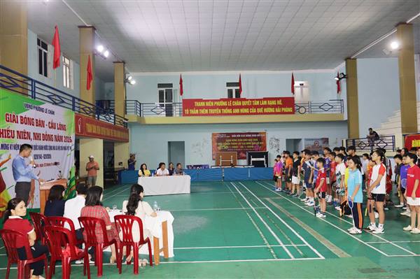 Phường Lê Chân khai mạc giải Cầu lông, Bóng bàn thiếu niên, nhi đồng năm 2026