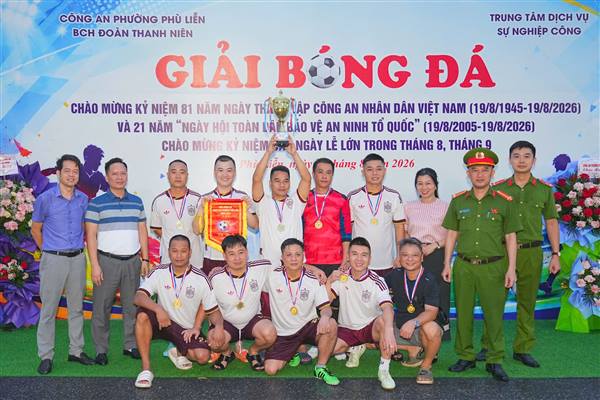 Phường Phù Liễn sôi nổi Giải Bóng đá chào mừng Ngày hội toàn dân bảo vệ an ninh Tổ quốc và các ngày lễ lớn